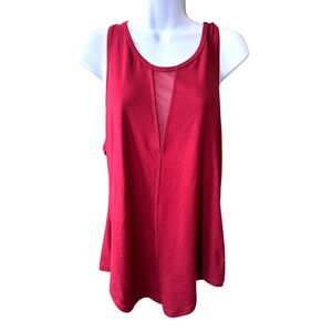 Zyia Active Racerback Tank Top Mesh Inset Athletic Sleeveless Claret Gym Yoga XL